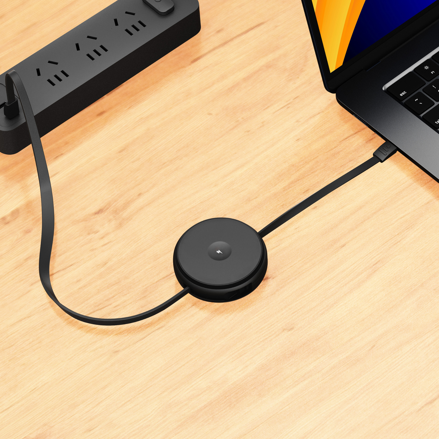 Function101 2-in-1 Retractable Cable with Wireless Charger