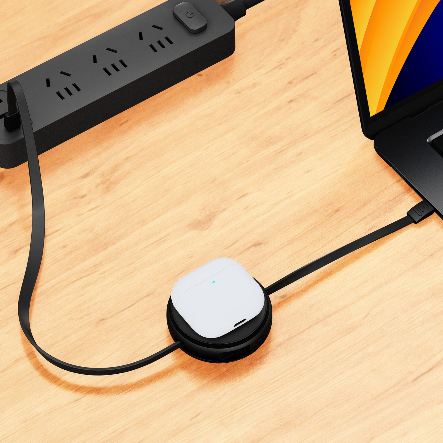 Function101 2-in-1 Retractable Cable with Wireless Charger